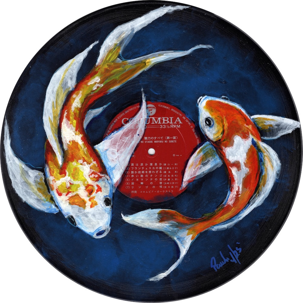 "Koi" 12 inch Vinyl Painted Record