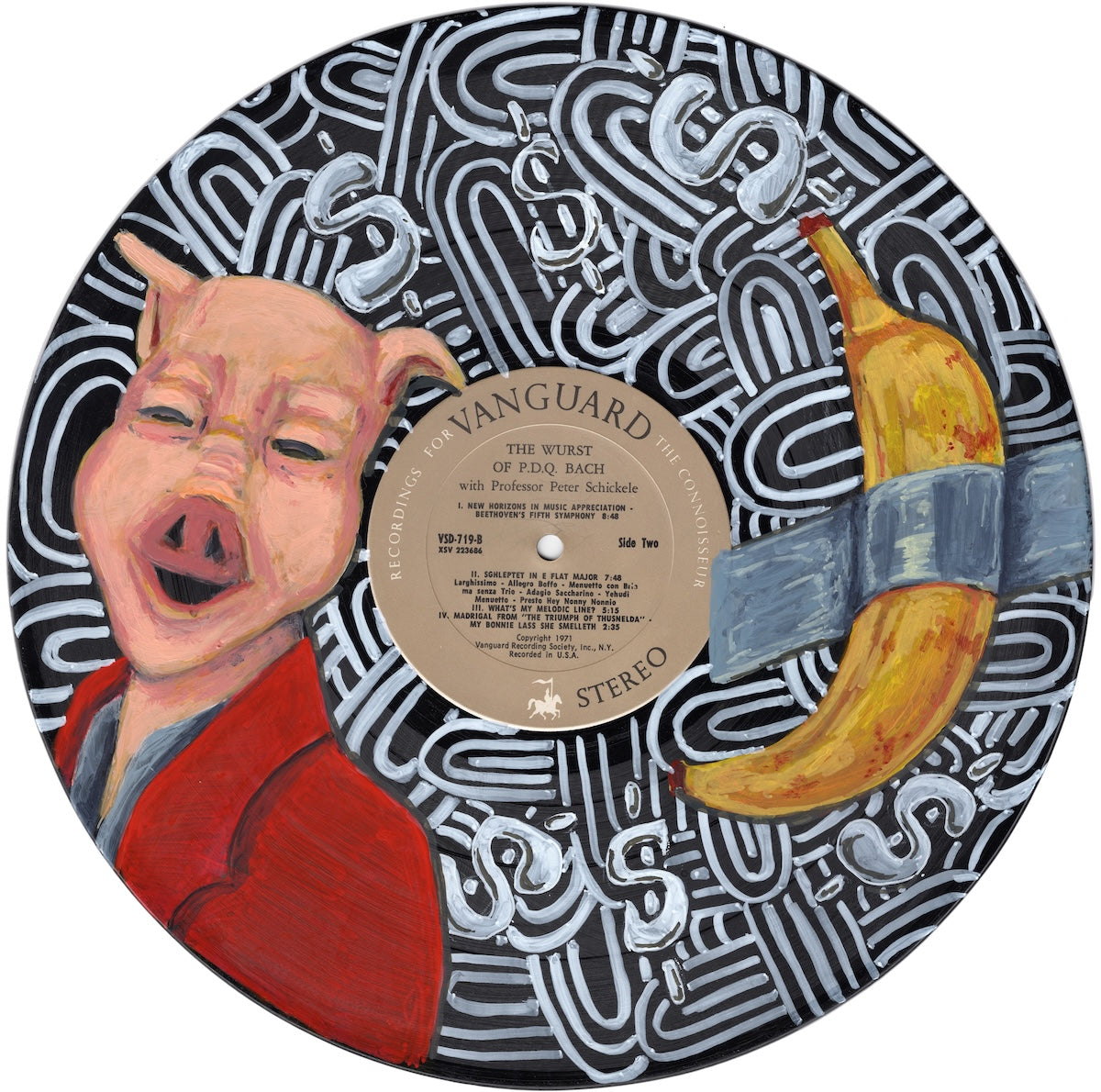 "Banana: #1 The rich pig" Painted Vinyl Record