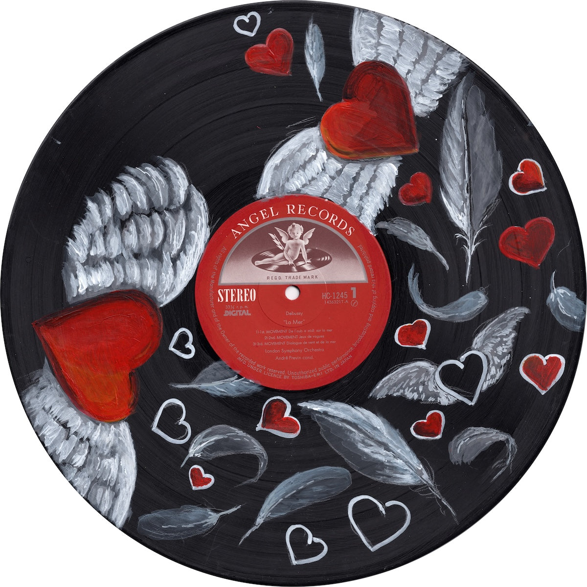 "Angel Wings" Painted Vinyl Record