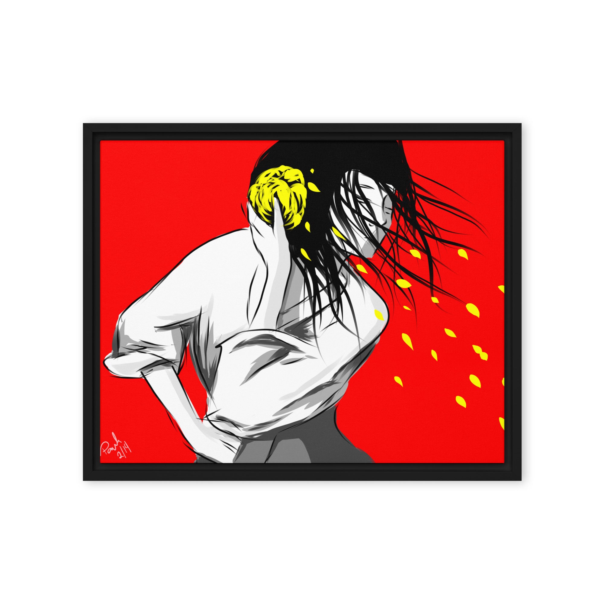 Flow - Ipad drawing Framed canvas